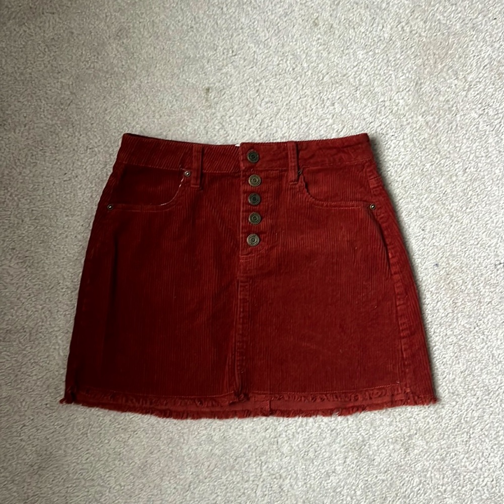 Mid rise corduroy button up skirt size 3
